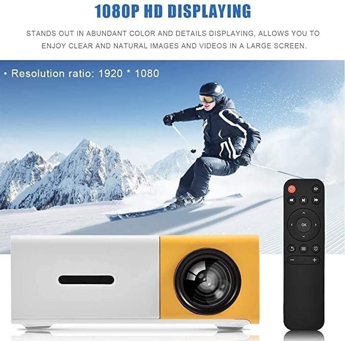 Portable Mini Projector Home Theater LED Projector with Remote Controller, 3500 lm LED Corded Projector UC500 Support HDMI, AV, SD, USB Interfaces (Multi Color)