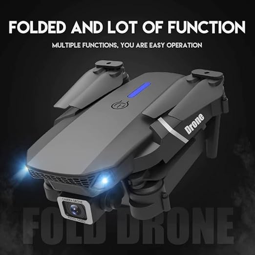 Foldable Remote Control Drone with Camera HD Wide Angle Lens Optical Flow Positioning with 1800Mah Battery WiFi FPV 4-Axis Camera with Dual Flash Lights (MultiColor)