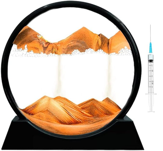 Moving Sand Art Picture Glass Liquid Painting 3D Natural Landscape showpieces for Home Decor Antique Gifts for Kids Office Desktop Decoration Desk Table Decorative Items