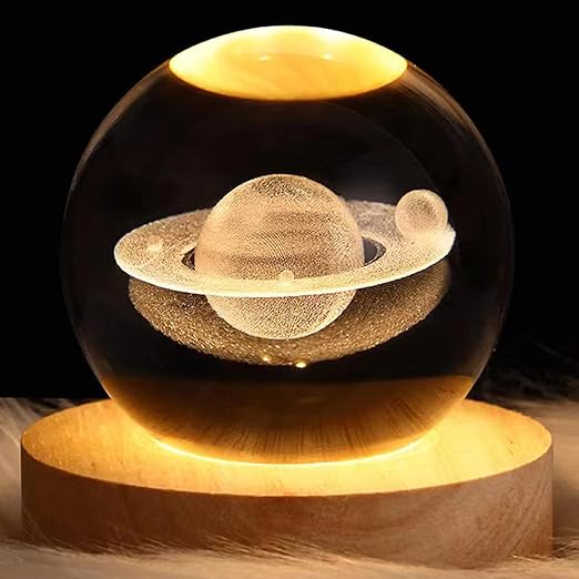 3D Galaxy Crystal Ball Night Light, Crystal Lamp for Bedroom Decor, Ideal Birthday Gift for Teens Boys and Girls, Galaxy Model(Multi Design)(1Pcs)