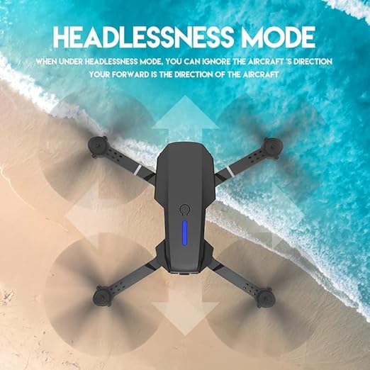 Foldable Remote Control Drone with Camera HD Wide Angle Lens Optical Flow Positioning with 1800Mah Battery WiFi FPV 4-Axis Camera with Dual Flash Lights (MultiColor)