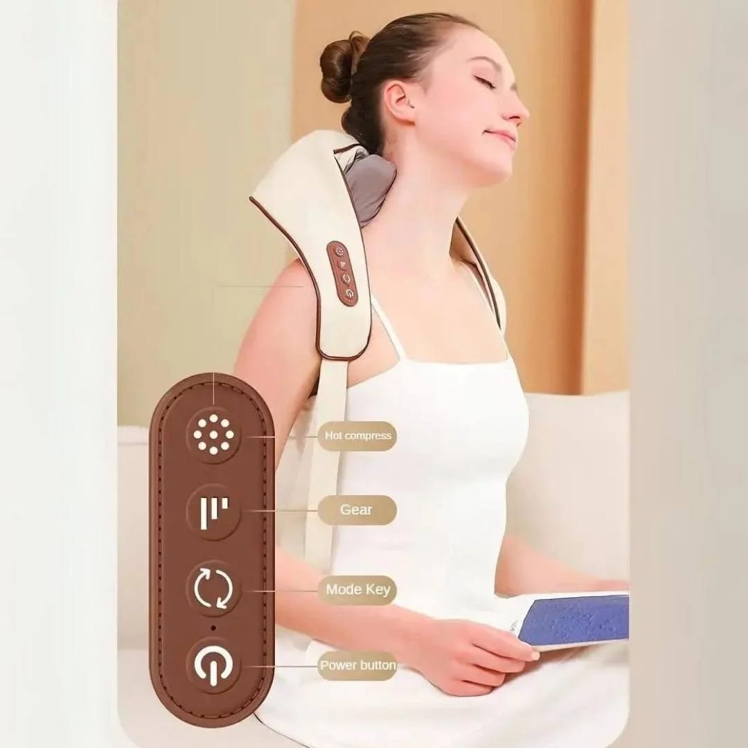 Sellastic Neck and Back Massager with Heat,Neck Massager,Shiatsu Massager Pillow for Neck,Back,Shoulder,Legs,Body Pain Relief,Electric Rechargeable Deep Tissue 5D Kneading Massage Machine