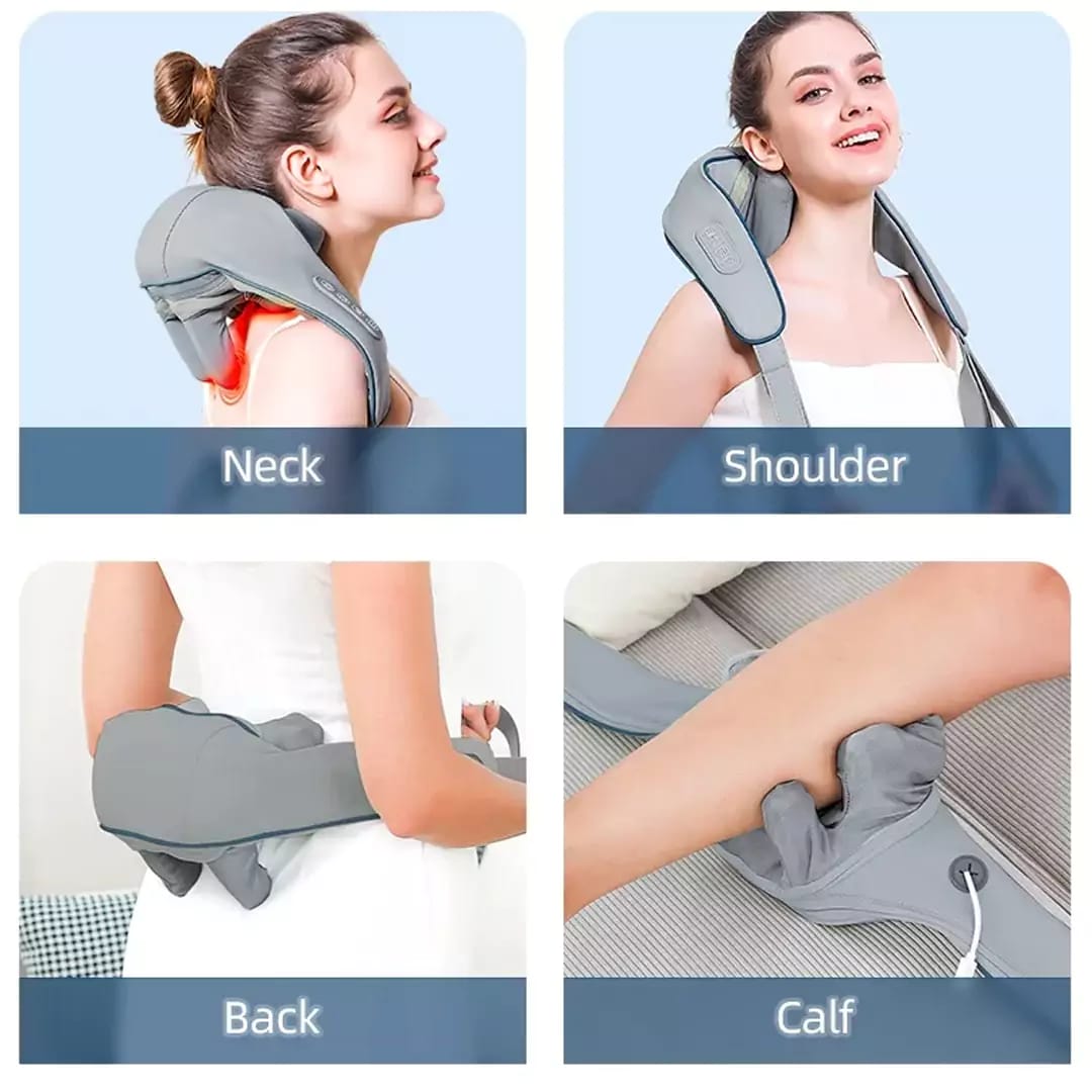 Sellastic Neck and Back Massager with Heat,Neck Massager,Shiatsu Massager Pillow for Neck,Back,Shoulder,Legs,Body Pain Relief,Electric Rechargeable Deep Tissue 5D Kneading Massage Machine